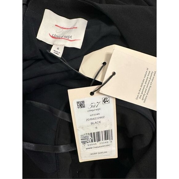 NWT Cinq a Sept Izzy Gown in Black Size 6 $695 - Picture 9 of 9